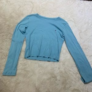 Blue cropped long sleeve